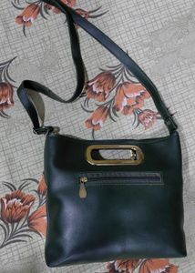 Stylish Dark Green Studded Handbag