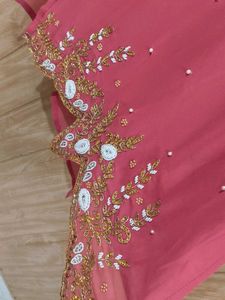 💋pinkish Red Kurta Set with skirt🥵