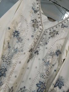 Elegant White Embroidered Kurta Set