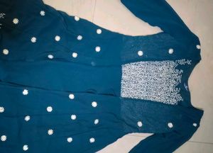 Elegant Teal Embroidered Anarkali
