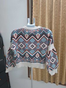 Boho Geometric Print Sweater