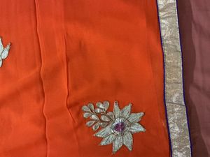 PURE CHIFFON Designer Ombre Saree with Embroidery
