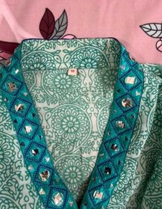 Green Printed Kurta Set for Women