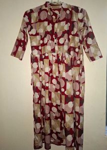 Maroon Printed dress ❤️‍🩹