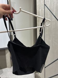 Sparkling Studded Black Crop Top