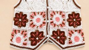 Women Crochet patchwork top with full sleeves 😍🥰