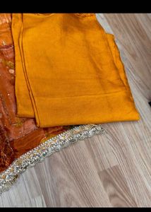 Vibrant Yellow suit  with Traditional Print
