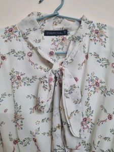 Fit And Flared White Floral Dress