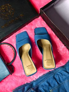New Stylish Denim Heels