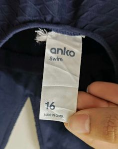 Navy Textured One-Piece Swimsuit