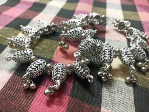 oxidized silver Jhumka kadas