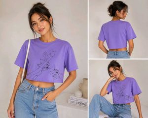 Cute Tom &amp; Jerry Graphic Crop Top