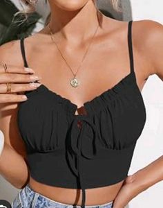 Kendall & Kylie Adjustable Plunge Neckline CROPTOP