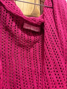 Chic Magenta Knit Cardigan