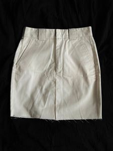 Cream Utility Mini Skirt
