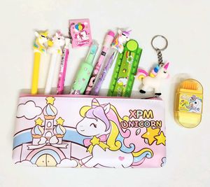Cute Unicorn Pencil Case with Stationery