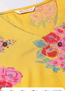 Yellow Floral Peplum Kurta with Palazzo