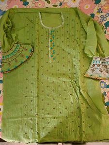 dress material for kurta set with dupatta, cotton
