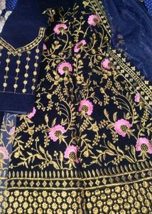 Velvet Embroidery Lehenga Choli With Dupatta