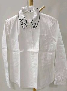 PRICE DROP..❗️❗️KOREAN Cat Collar White Button-Up