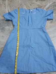 Light Blue A-Line Short Sleeve Dress