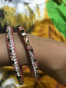 Pink Lakh bangles Big Size