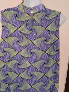 Stylish Purple Geometric Sleeveless Top