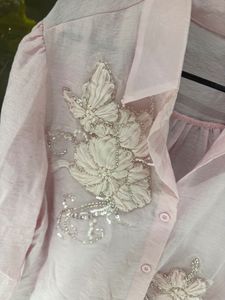 Pink embroidered top