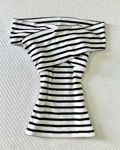 90s Striped Off Shoulder Top