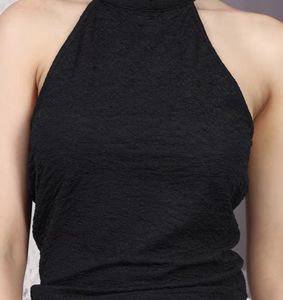 Chic Black Halter Neck Top