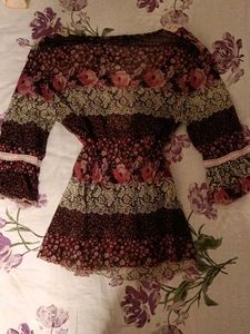 Boho Floral Bell Sleeve Blouse