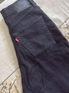 Levi's Black High Waist Wide Leg Jeans