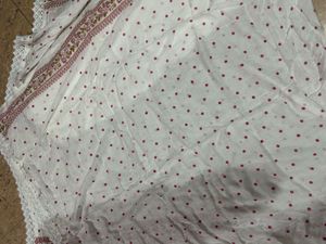 White Embroidered chikankari Anarkali