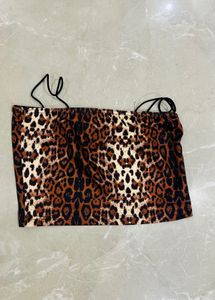 Leopard Print Strappy Crop Top