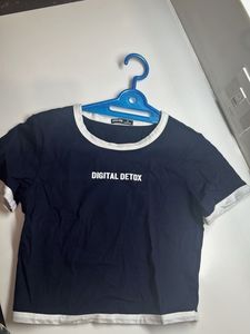 Digital Detox Navy Crop Top