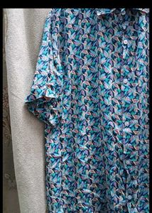 Stylish Blue Floral Print Shirt