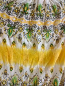 New Yellow Printed Skirt