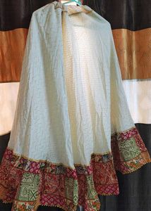 Beautiful Off-White &amp; Pink Patchwork Chaniya Choli