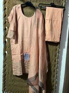Elegant Peach Ethnic Suit Set