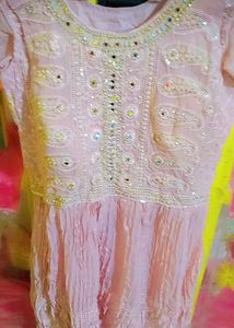 Pink Embellished Sharara Dress