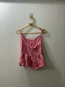 Cute Pink Peplum Tank Top