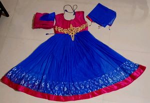 Blue Anarkali Kurta With Pant &amp; Dupatta💙