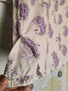 Purple Paisley Print short  Kurta