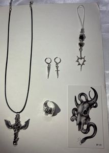 Gothic Skull Charm Jewelry Set