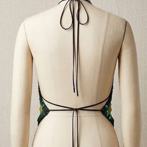 Sequin Floral Sheer backless Top