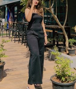 Chic Black Strapless Jumpsuit