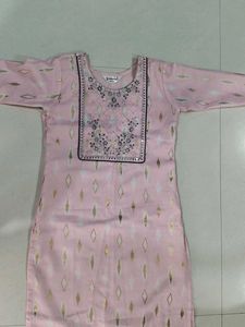 Pink Embroidered Kurta