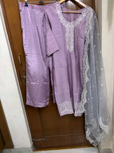 Lavender Kurta Set with Dupatta