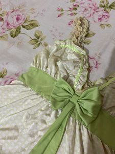 Gingham green bow top