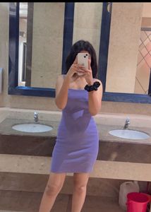 korean Lavender Bodycon Mini Dres